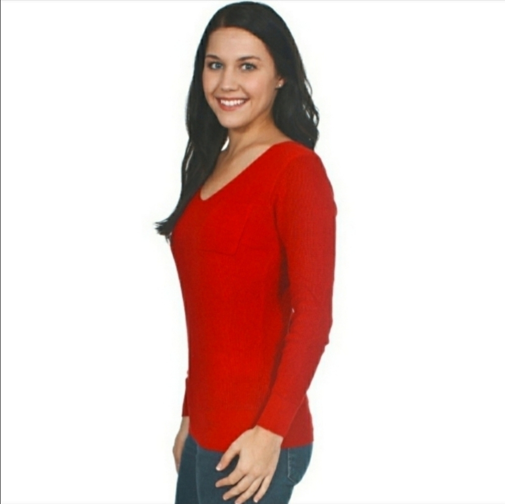 Long Sleeve Red Sweater Pullover